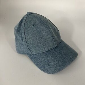 TNA Blank Blue Denim Unbranded Ball Cap Hat Adjustable Baseball